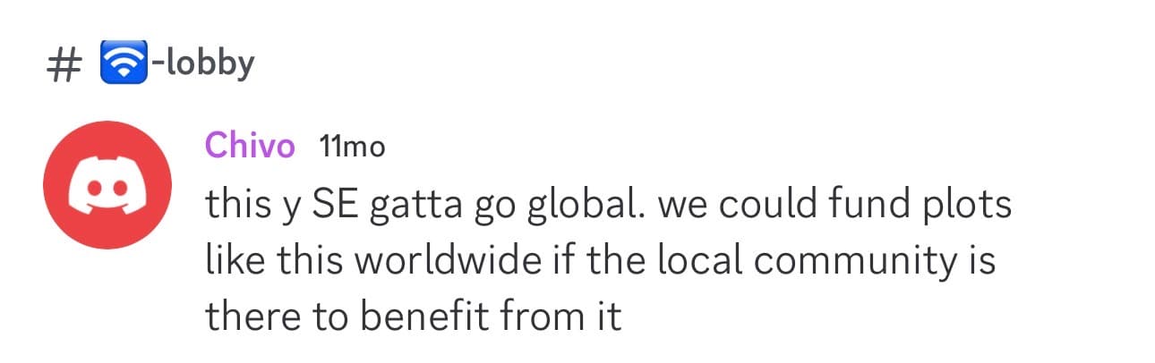 Discord message about Street Economics going global